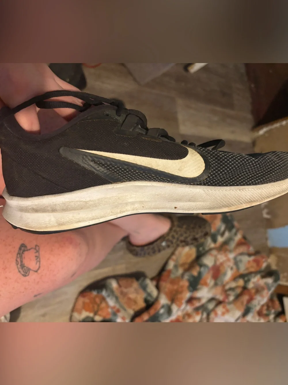 Nike Black Shoes with White Swoosh